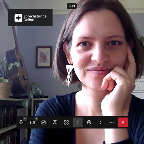 Aurora Jablonski Screenshot während online Arbeit